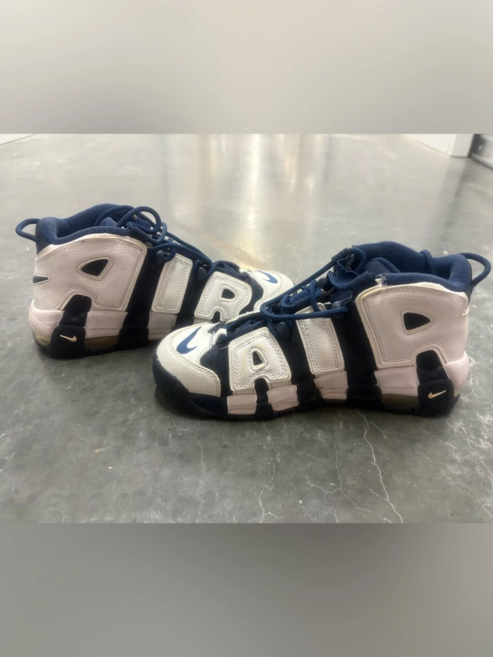 Nike Air More Uptempo Olympic Navy White Gold 6.5Y Women’s 8